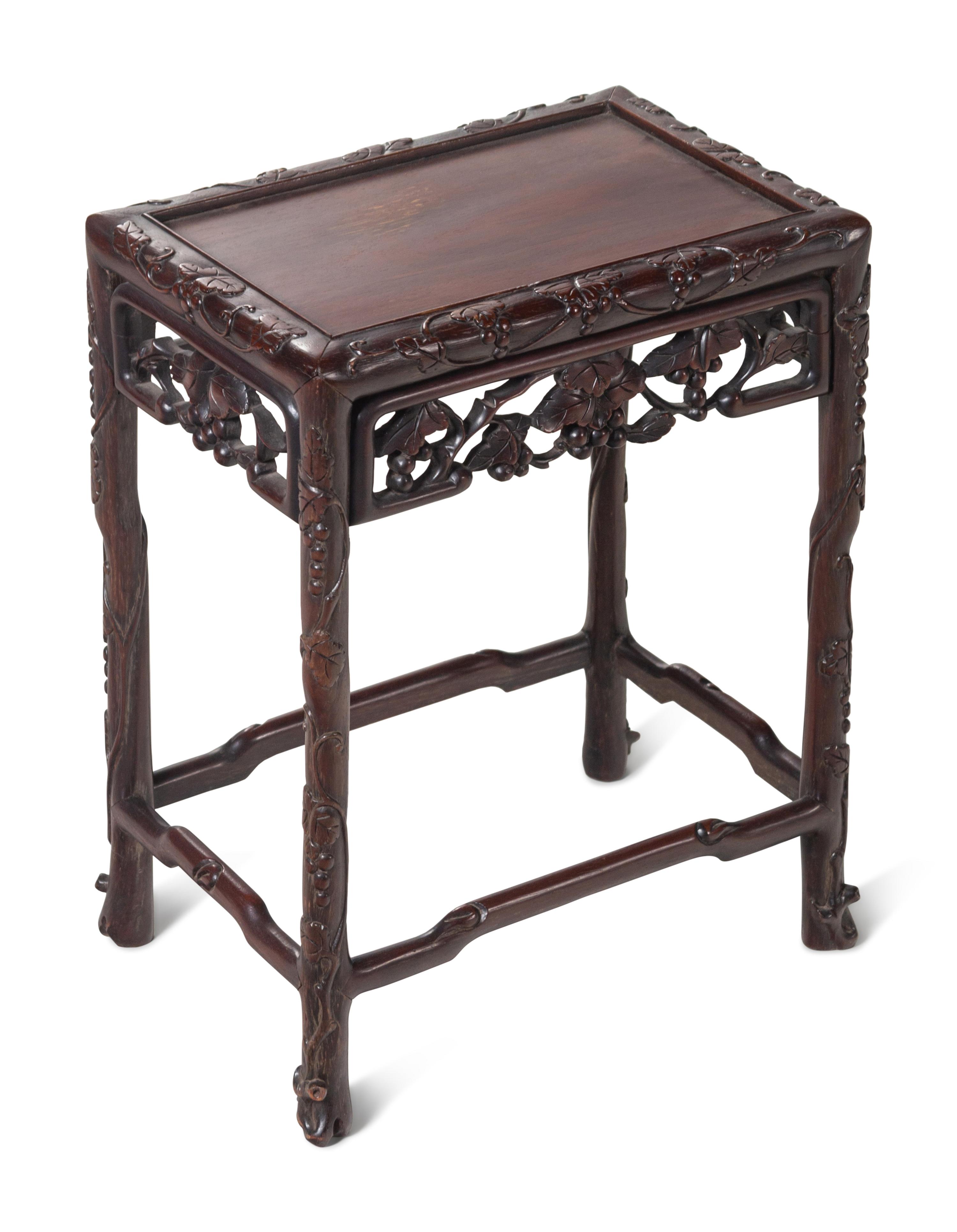 A Set of Four Chinese Export Rosewood Nesting Tables