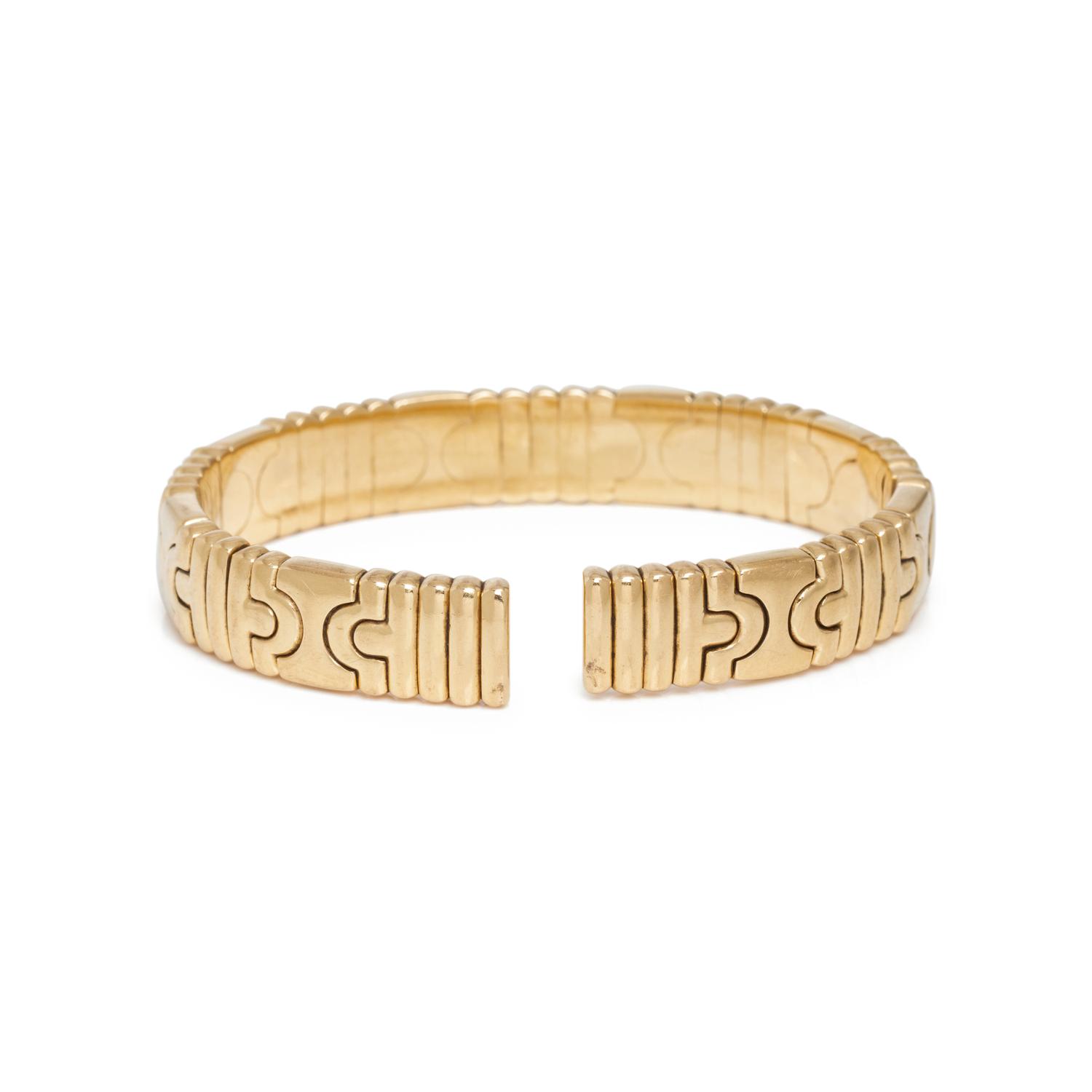 BVLGARI, YELLOW GOLD 'PARENTESI' CUFF BRACELET
