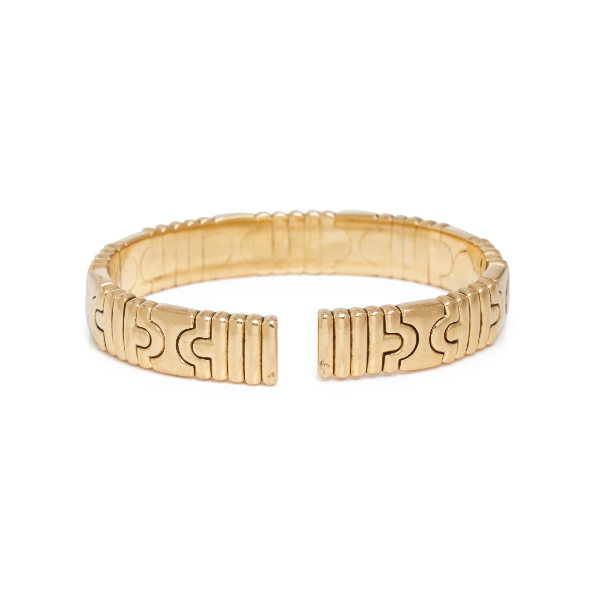 BVLGARI, YELLOW GOLD 'PARENTESI' CUFF BRACELET