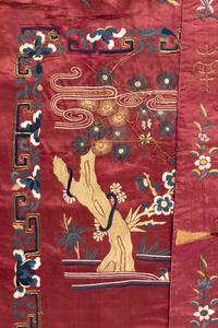 A Large Embroidered Silk 'Birthday' Panel