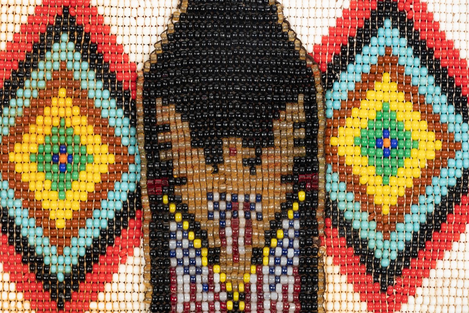 A Pair of Plains Loom-Beaded Strips and Bookmark