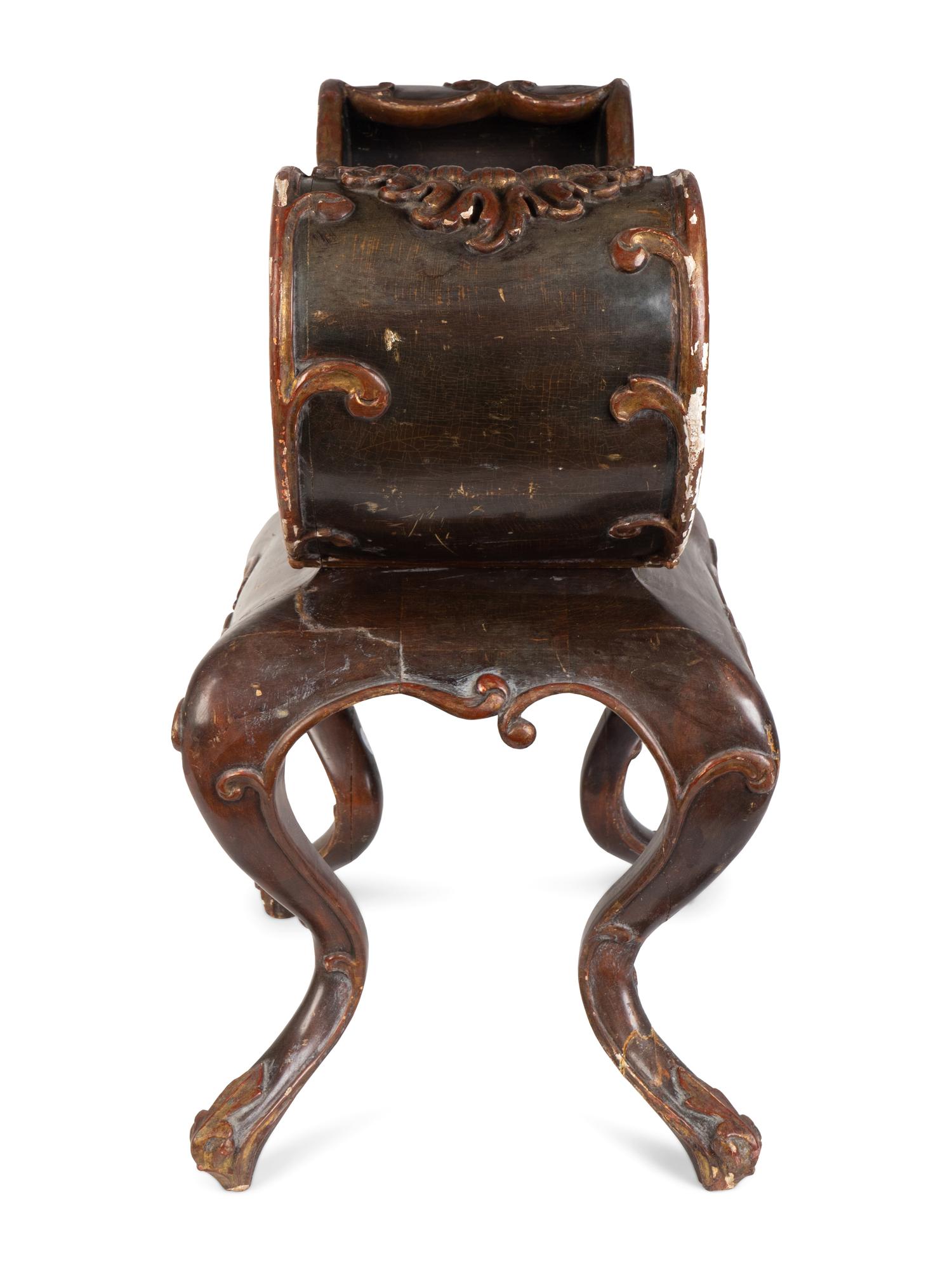 A Rococo Style Painted Sleigh-Form Jardiniere