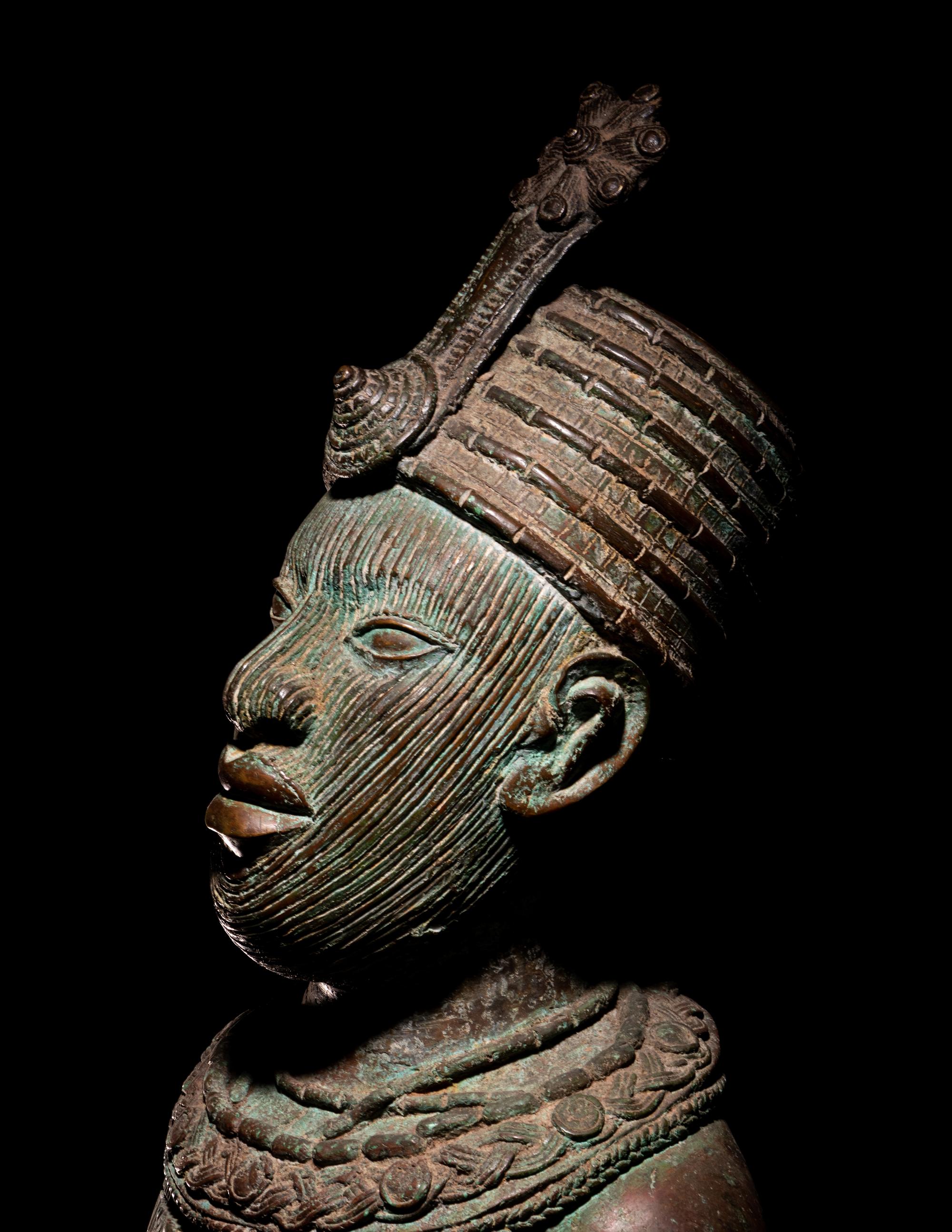A Benin Style Bronze Bust of an Ife Ruler