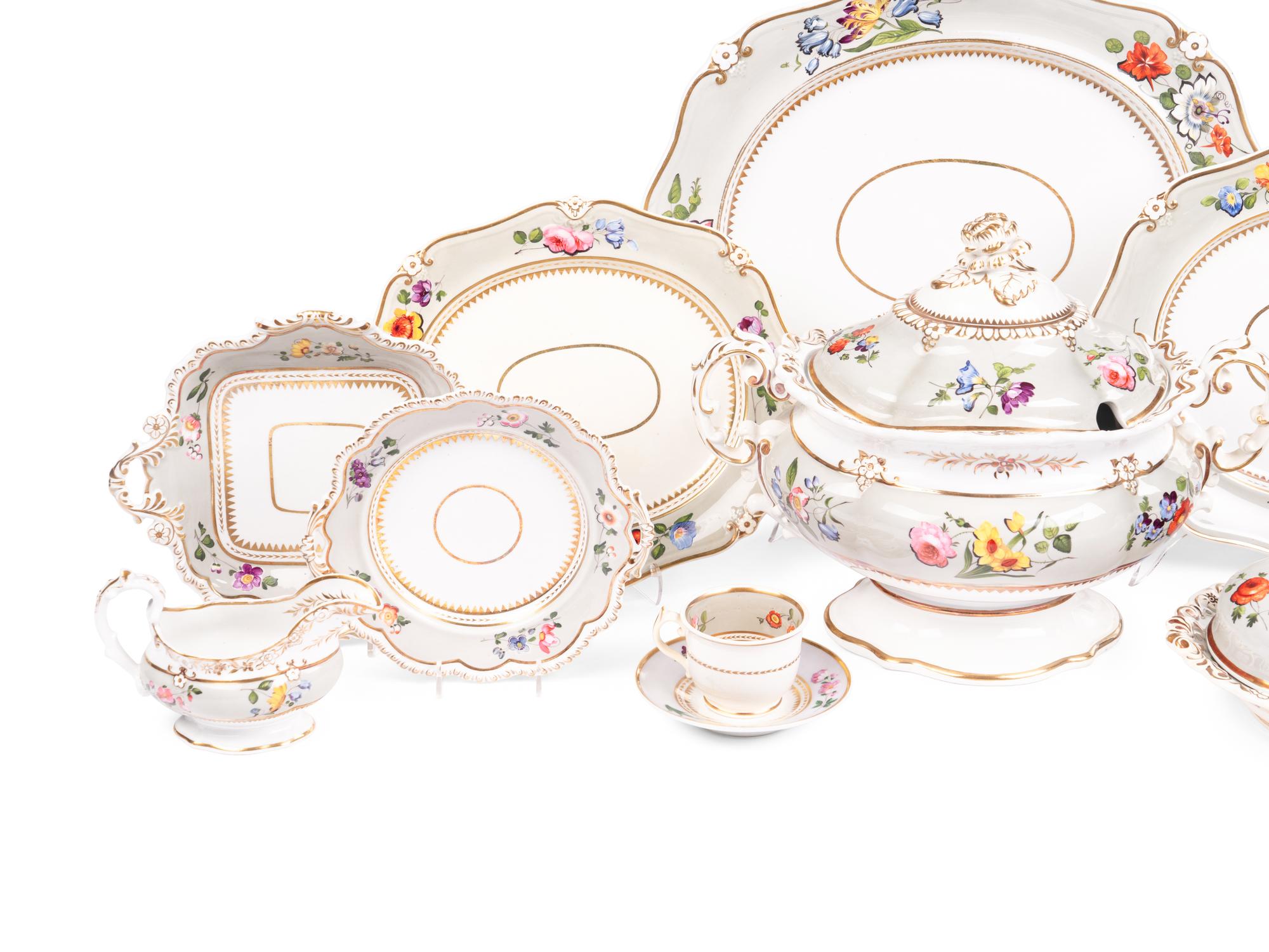 A Ridgway Enameled Porcelain Dinner Service
