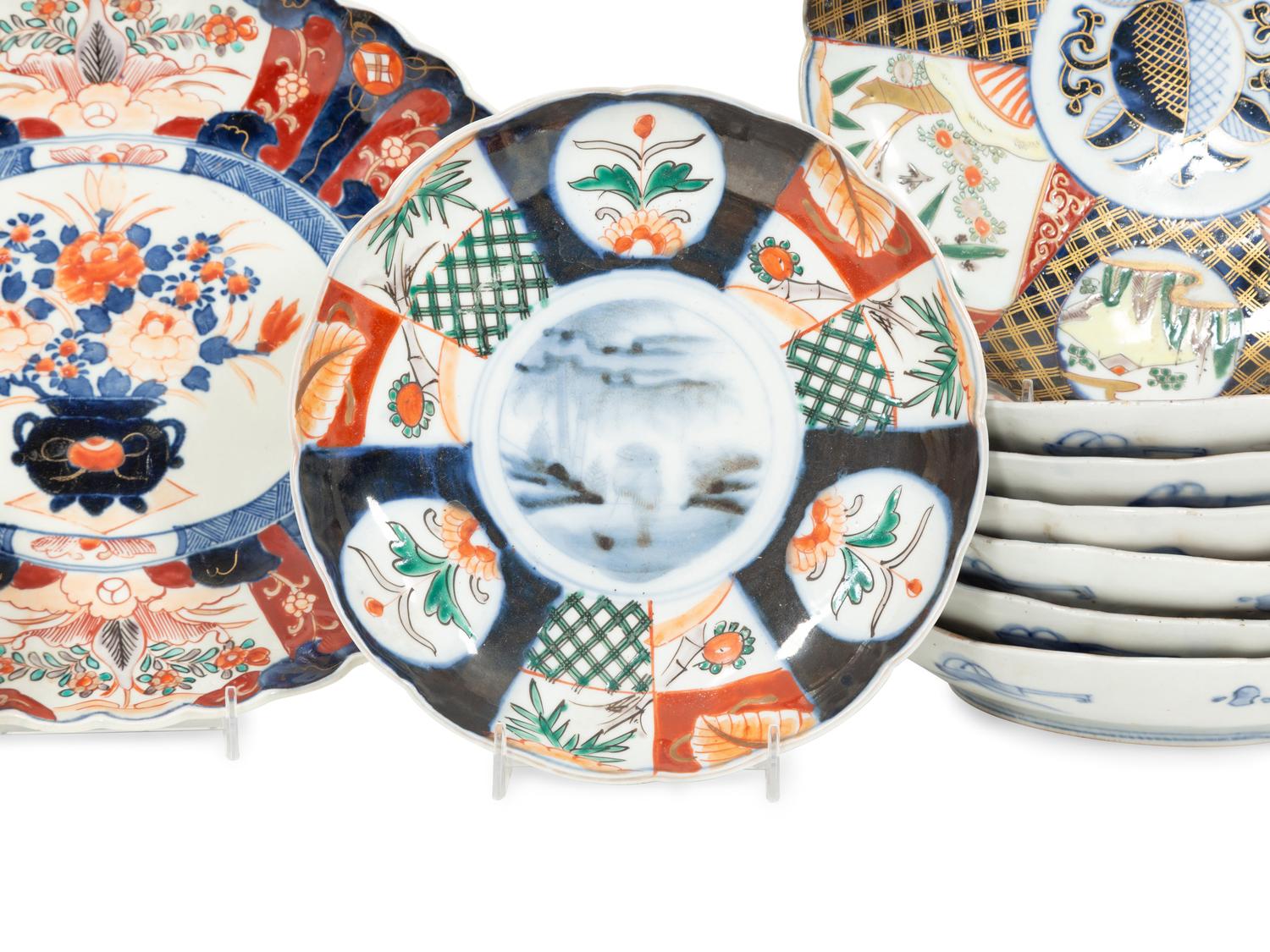 A Group of Imari Porcelain Dishes