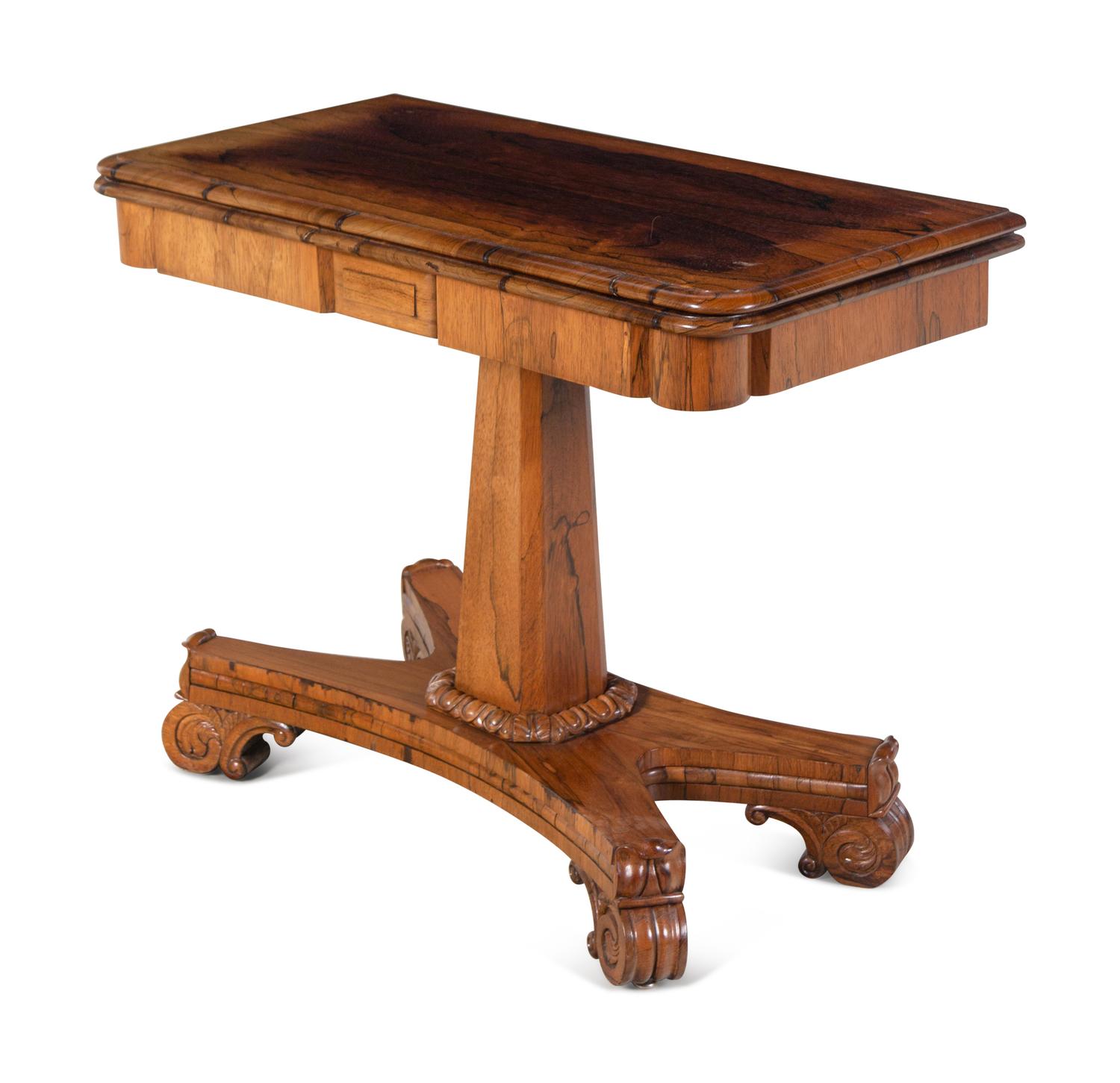 A Regency Rosewood Flip-Top Table