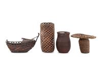 Four Japanese Bamboo Ikebana Baskets