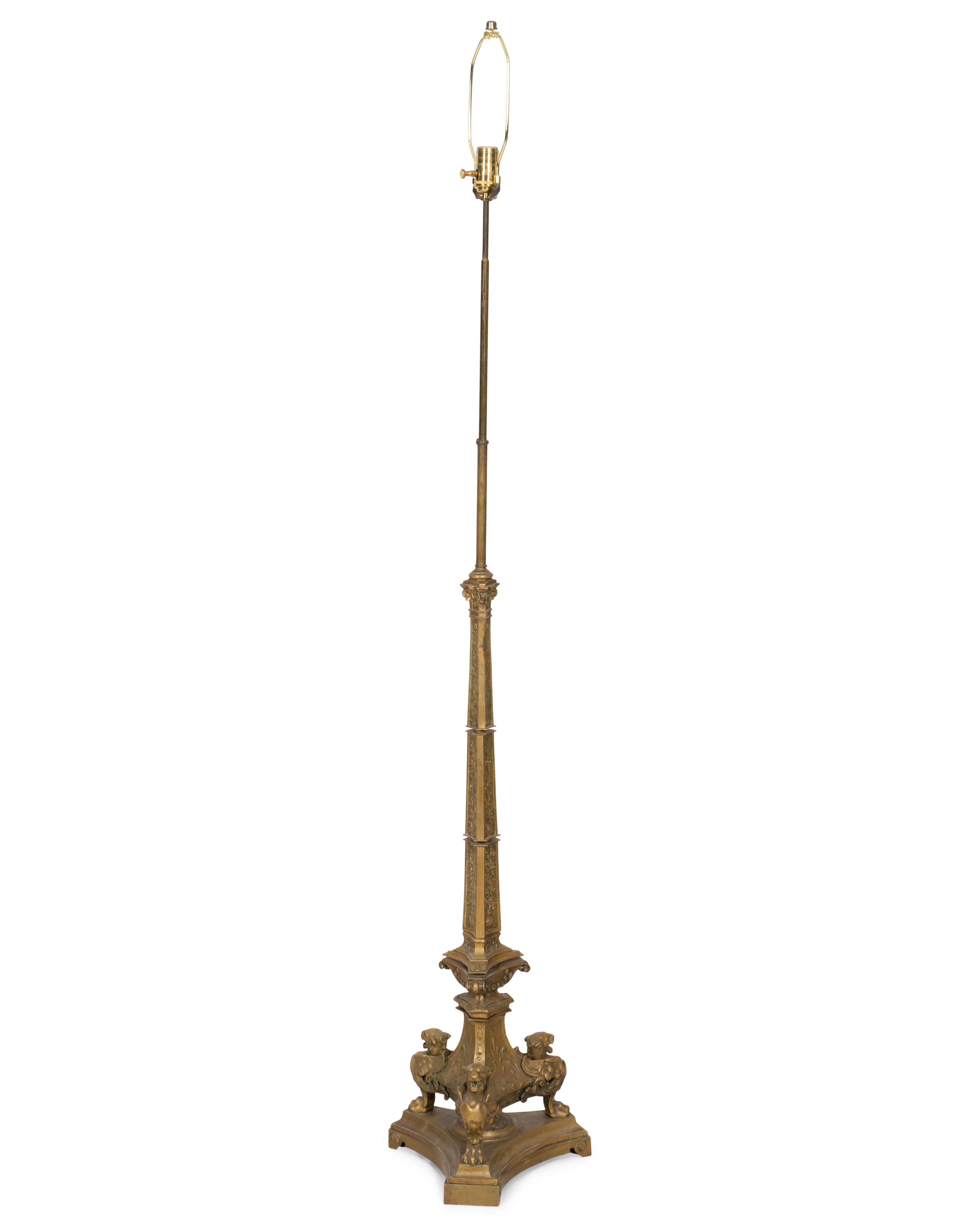 A Large Continental Bronze Pricket Lamp