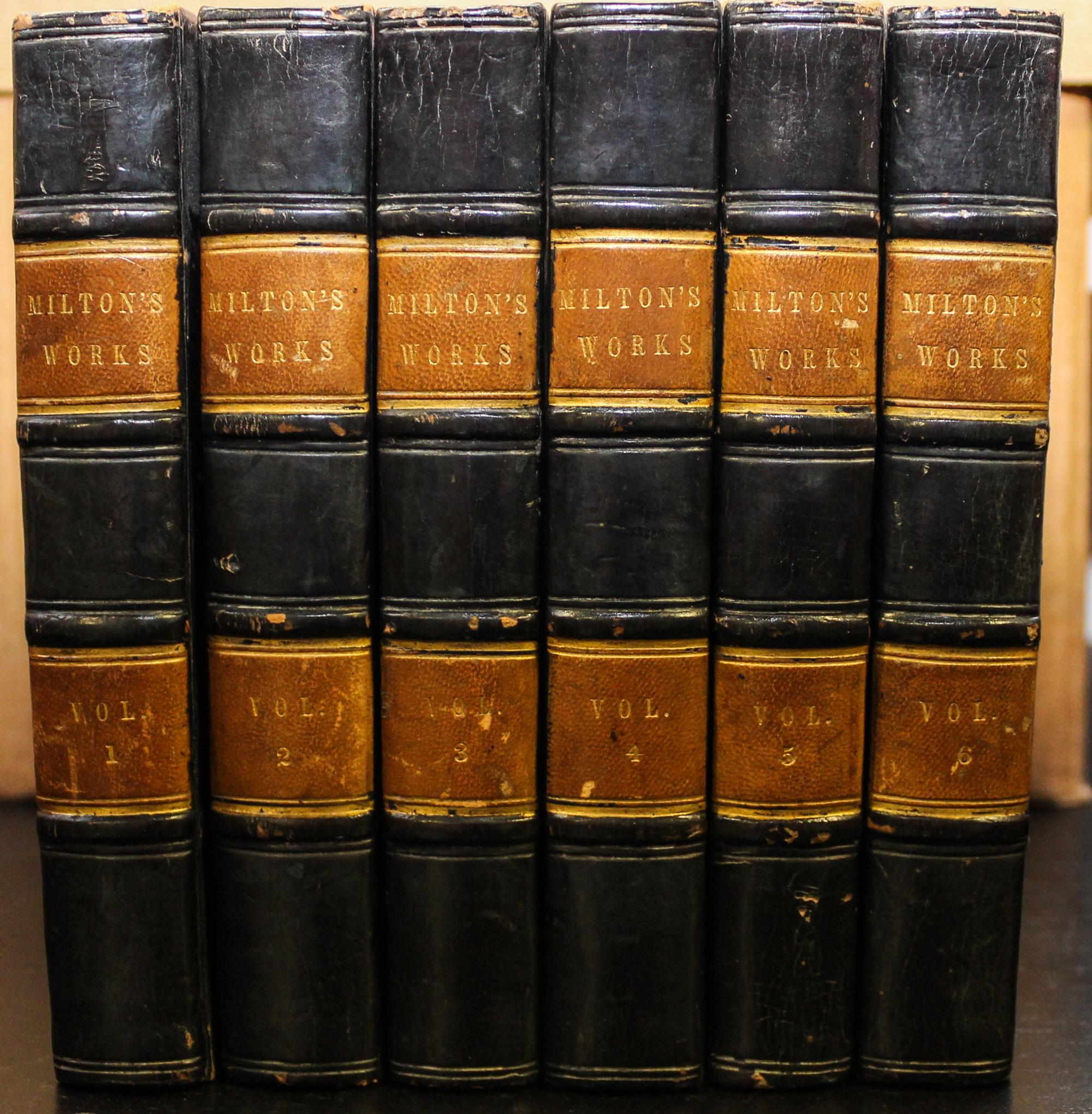 MILTON, JOHN The Poetical Works of John Milton. London: John Macrone, 1835. With illustrations by J. M. W. Turner. 6 vols.