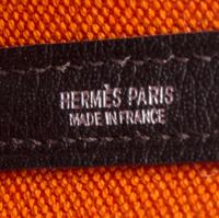 An Hermes Ecru Chevron Tweed and Ebene Leather Tote Bag, 12.5" x 14" x 5".
