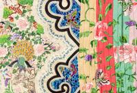 Two Embroidered Silk Summer Apron Skirts
