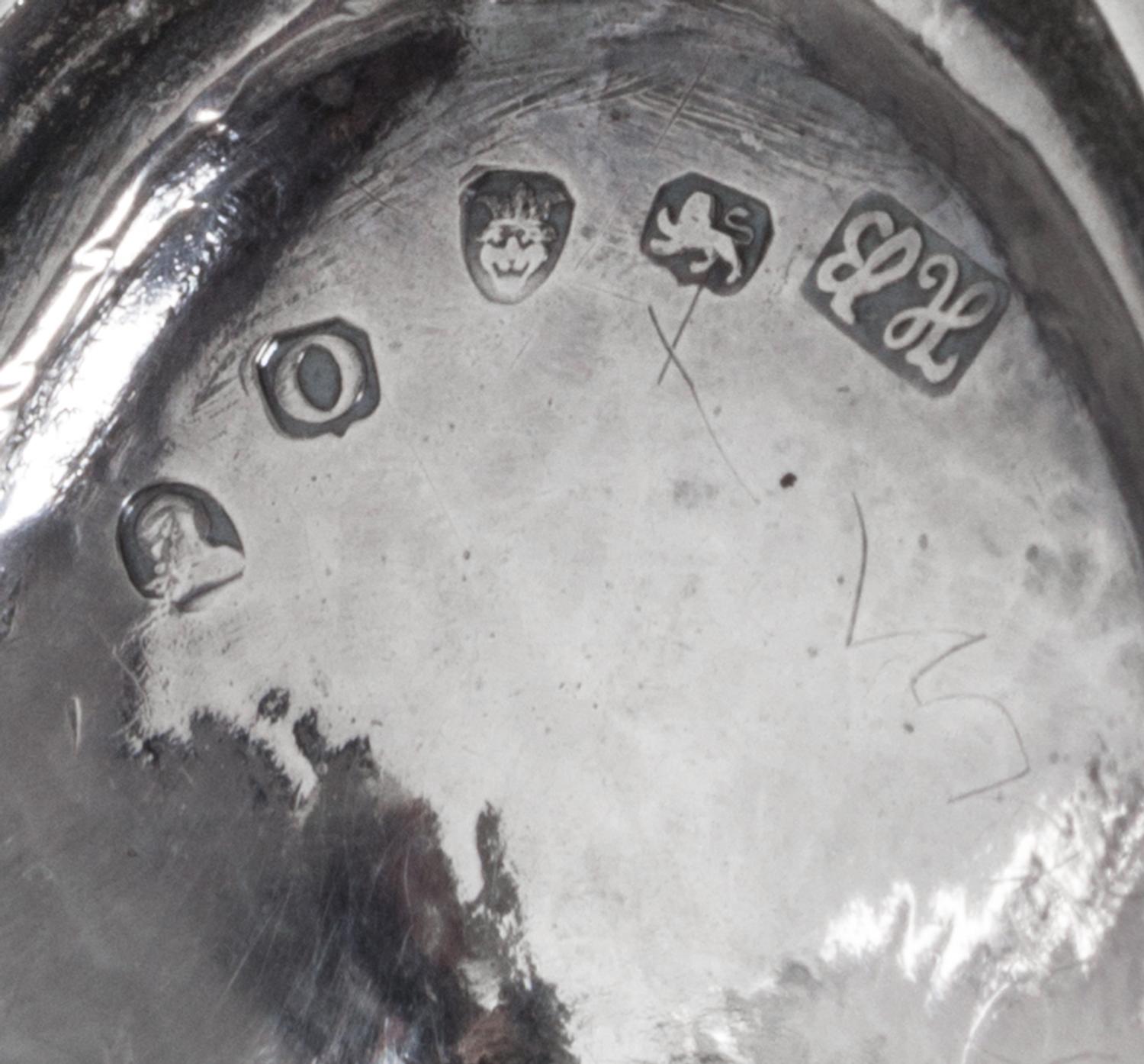A Matched Pair of George III Silver Salts, Hester Bateman, London, 1787 and 1789, of oval bellied form with applied reeded rims; togeth