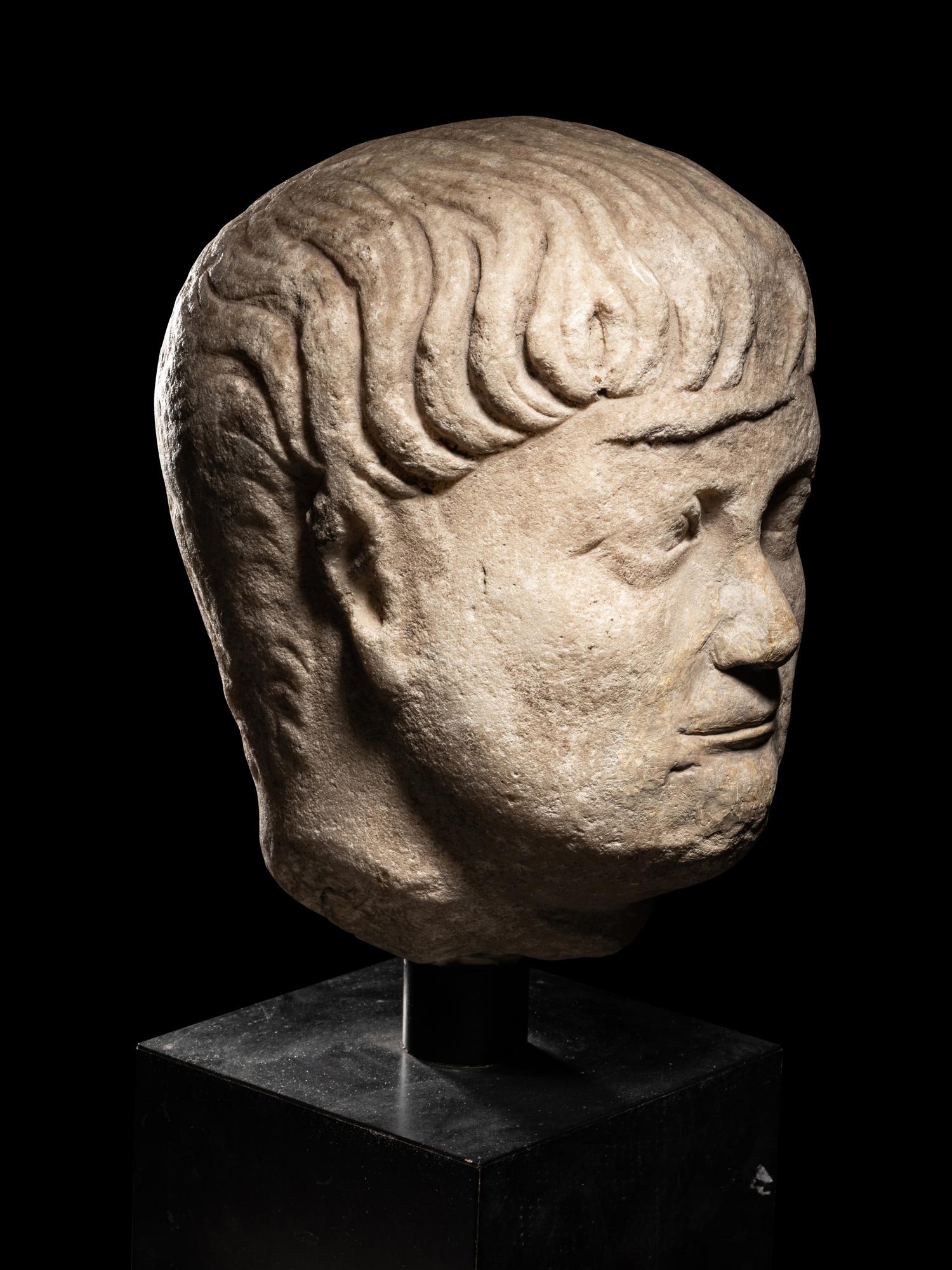 A Roman Marble Portrait Head of a Man
