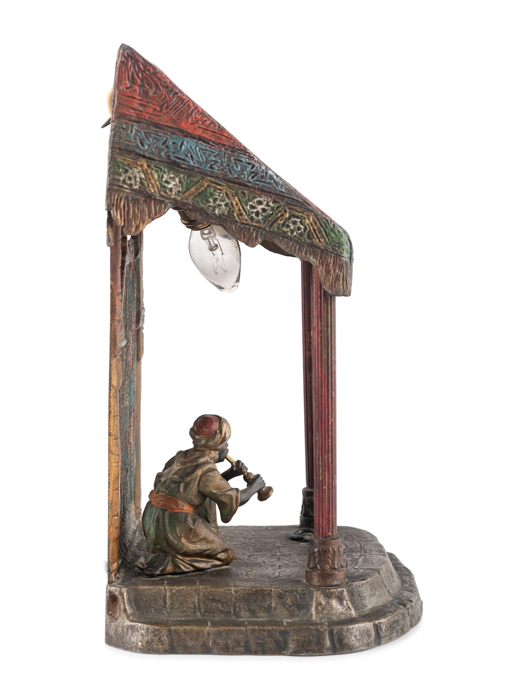 An Austrian Snake Charmer Lamp in the Manner of Franz Bergman