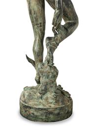 A Monumental Patinated Cast Metal Figure of Mercury
