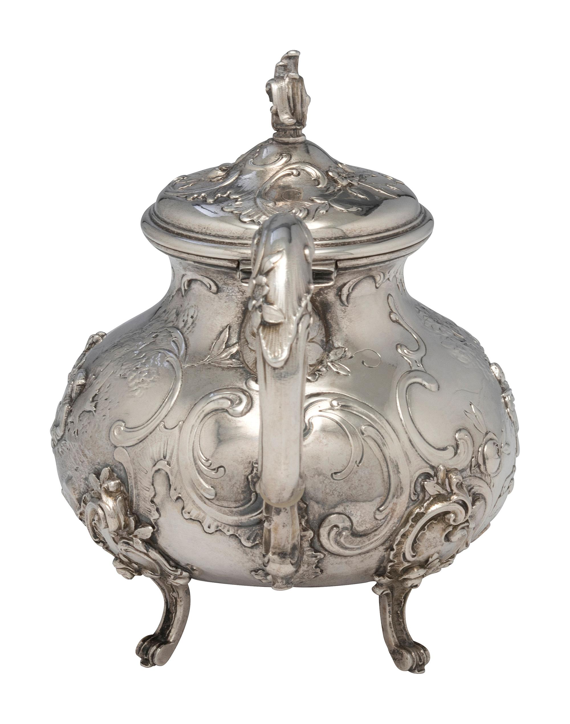 A German Hanau Silver Teapot