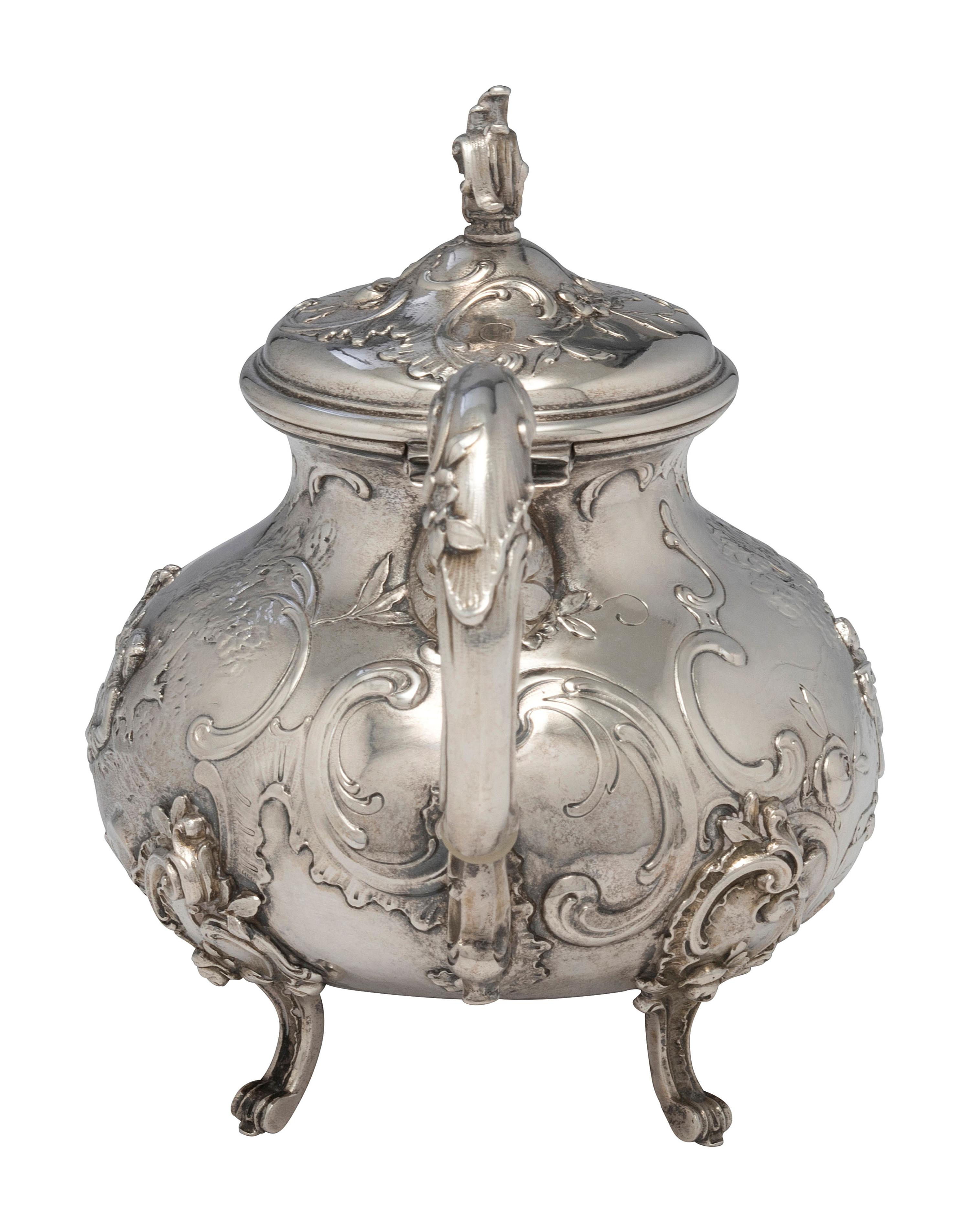 A German Hanau Silver Teapot