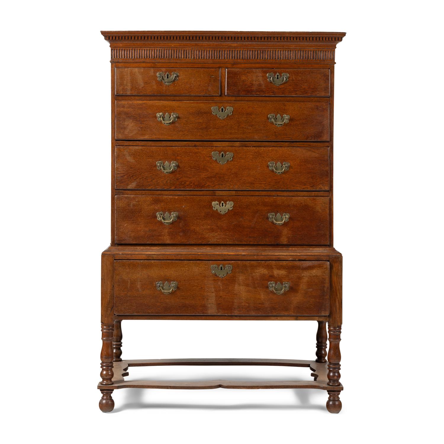 A George III Oak Chest on Stand