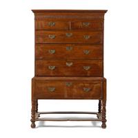 A George III Oak Chest on Stand