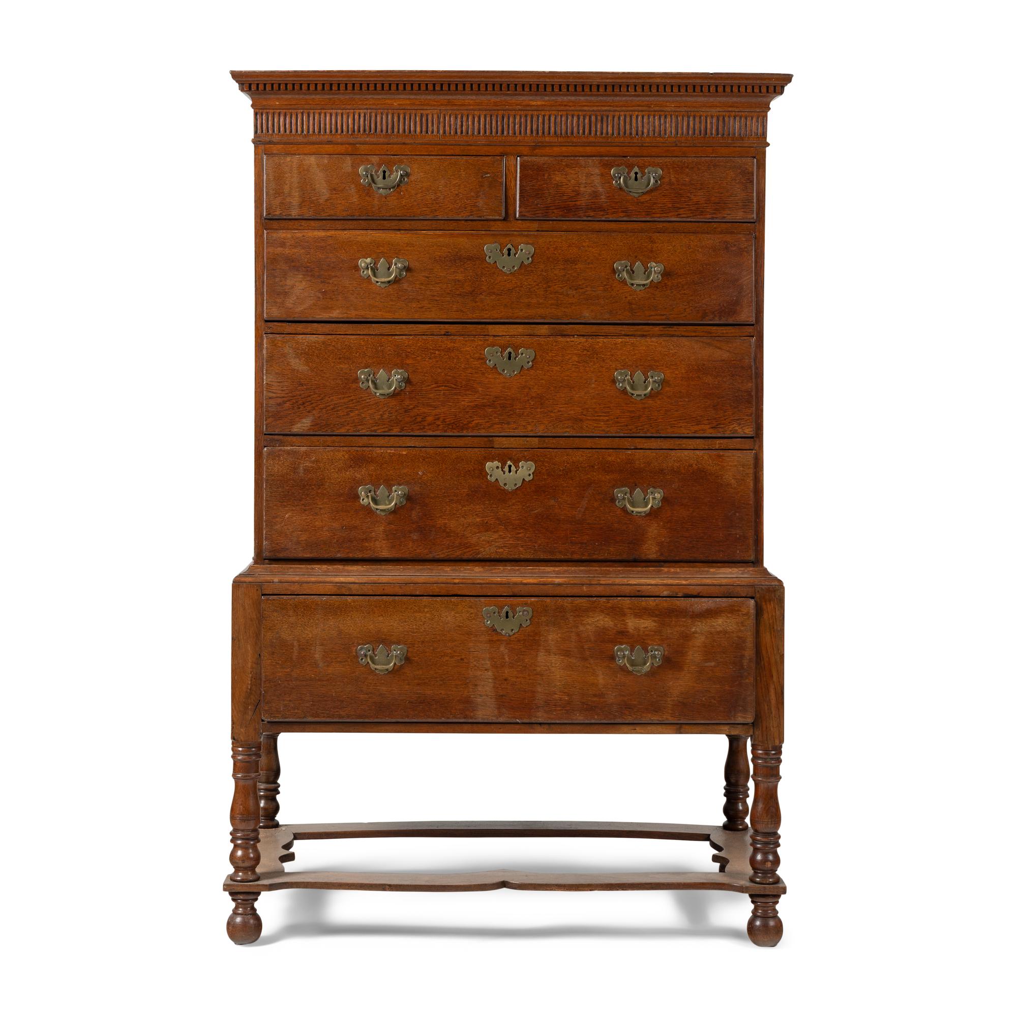 A George III Oak Chest on Stand