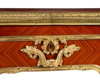A Louis XV Style Gilt Bronze Mounted Kingwood Bureau Plat