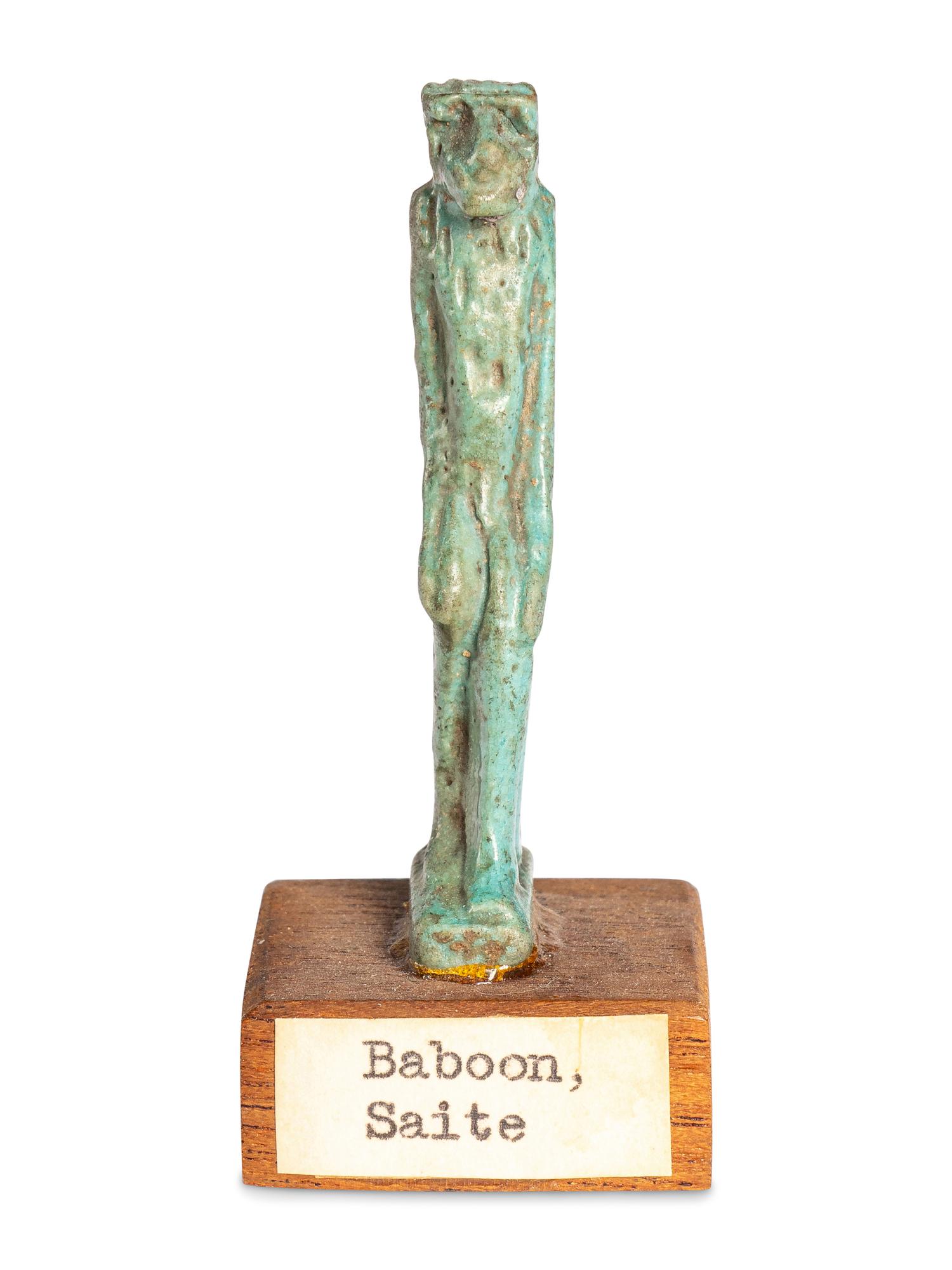 An Egyptian Faience Baboon