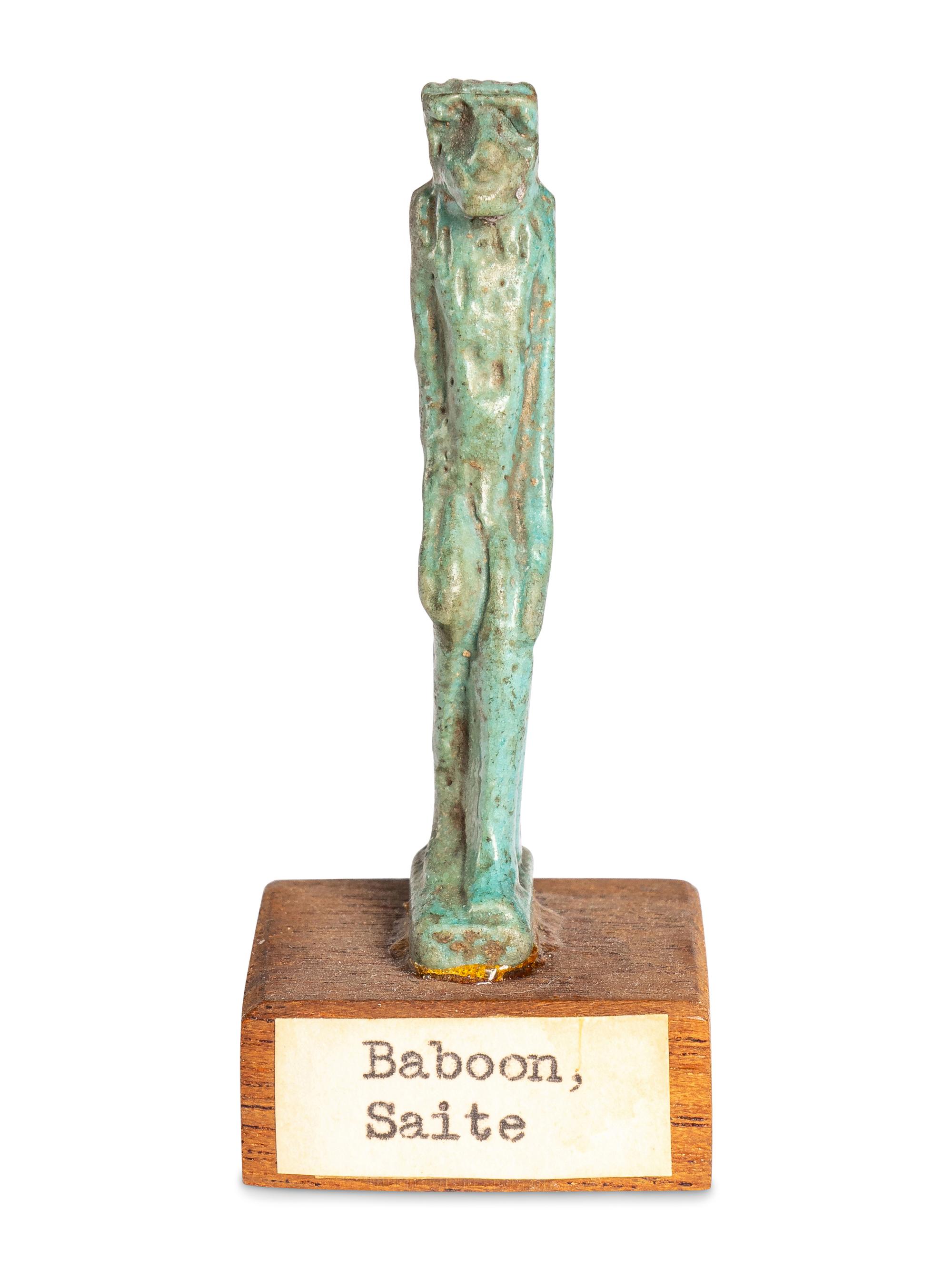 An Egyptian Faience Baboon