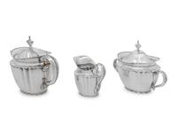 A Tiffany and Co. Silver Three-Piece Bachelor's Tea Service