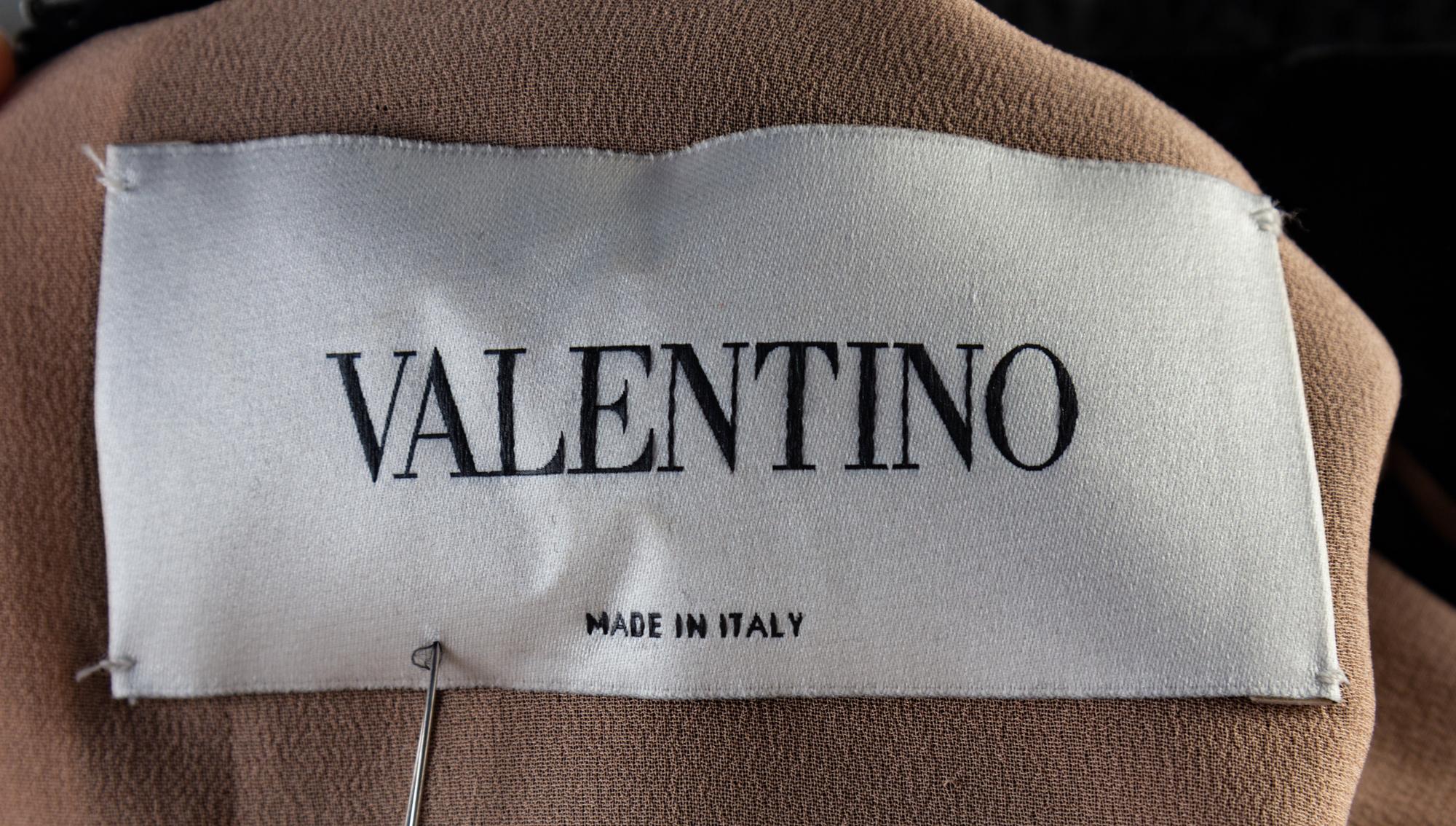 A Valentino Black Velvet Gown, Size 42.