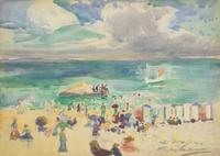 Two Works: Beach Scene, Cornwall, 1902 and Beach Scene, 1910