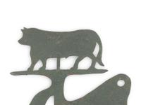 A Cut Sheet Iron Butcher's Sign
