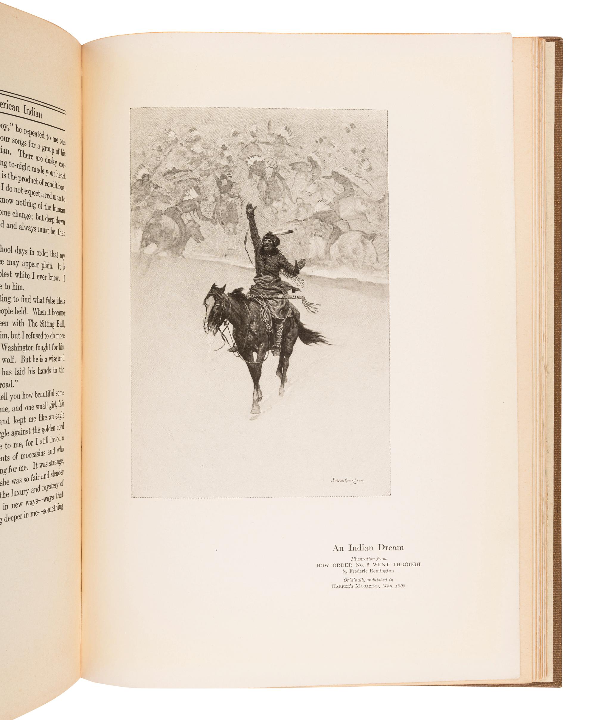 REMINGTON, Frederic (1861-1909), illustrator. -- GARLAND, Hamlin (1860-1940). The Book of the American Indian. New York and London: Harper & Brothers, 1923.