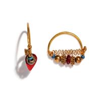 A Pair of Byzantine Gold and Glass Earrings