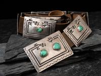 Navajo Silver and Turquoise Rainbowman Concha Belt