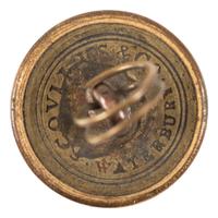 [POLITICS IN AMERICA] -- [HARRISON, William Henry (1773-1841)]. Harrison 1840 campaign coat button with ink identification tag to Thompasontown, PA Justice of the Peace J. Stewart Lukens.