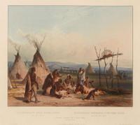 After Karl Bodmer (1809-1893), "Funeral Scaffold of a Sioux Chief near Fort Pierre," circa 1840