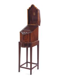 A Regency Mahogany Knife Box on Stand