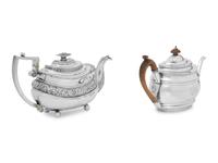 Two Georgian Silver Teapots