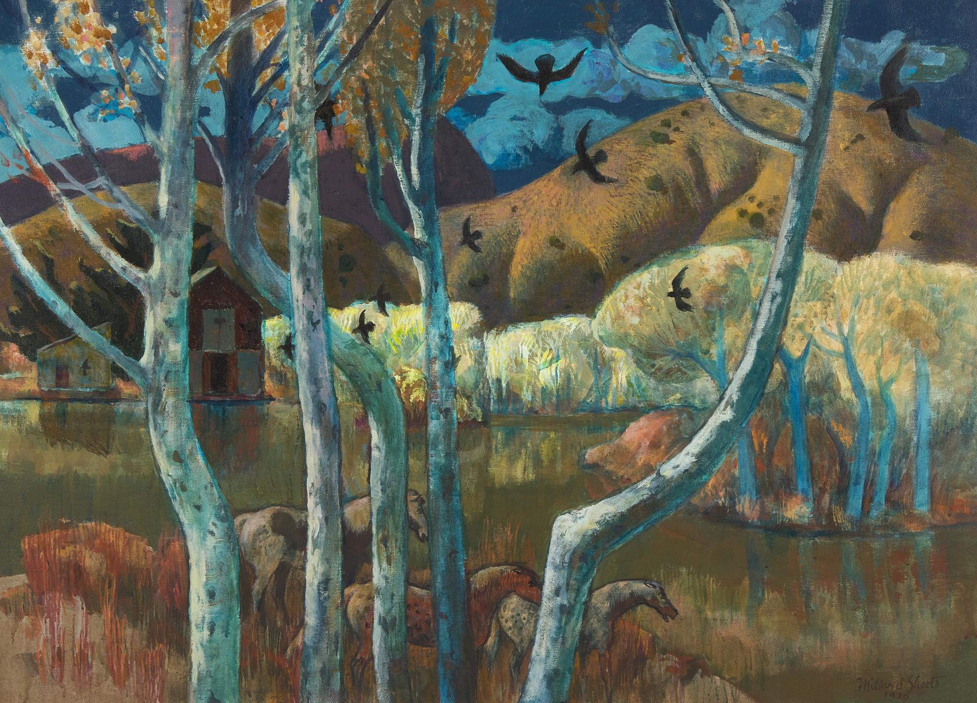 A Magical Place (Landscape with Horses and Crows) , 1979