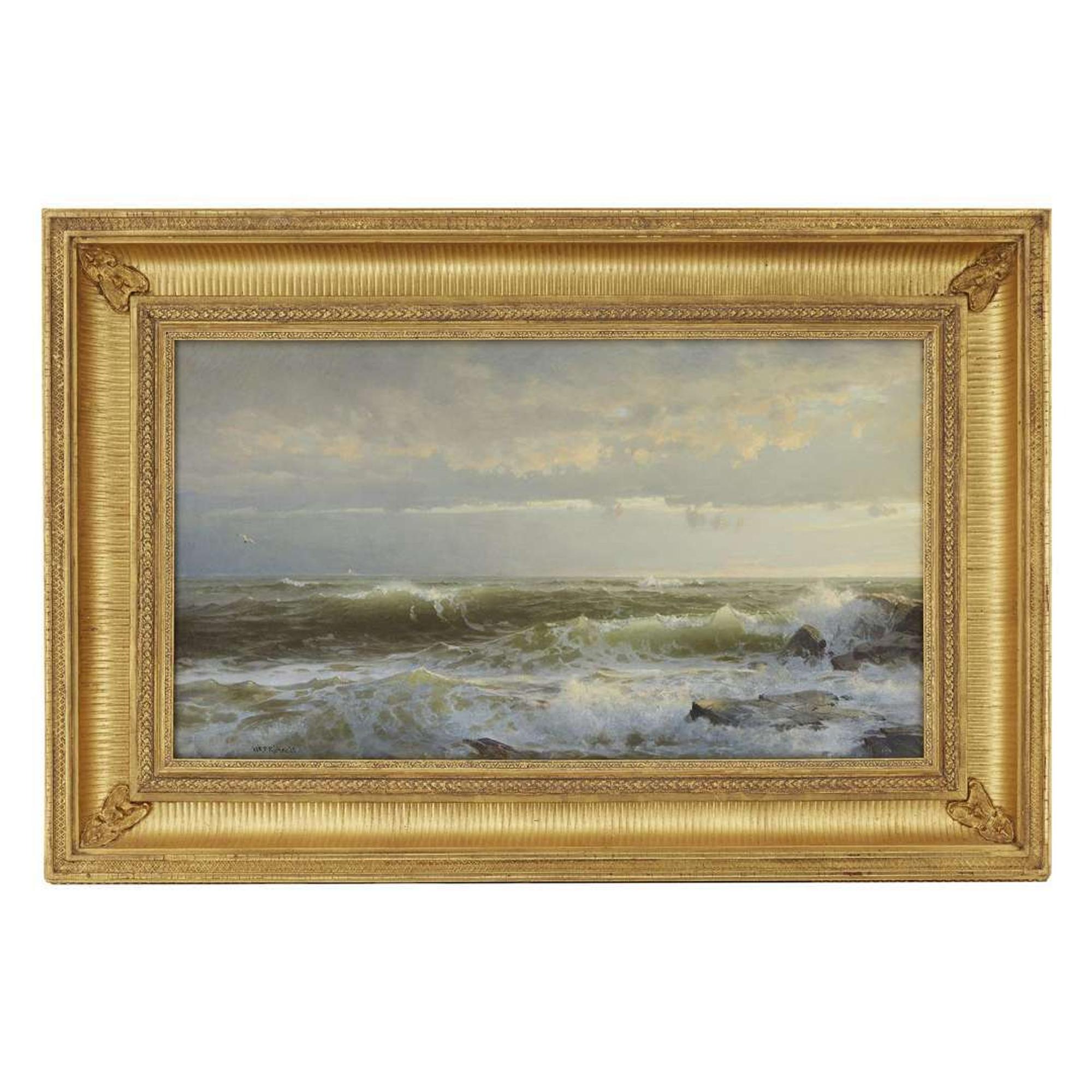 WILLIAM TROST RICHARDS (AMERICAN 1833–1905) "RHODE ISLAND SEASCAPE"