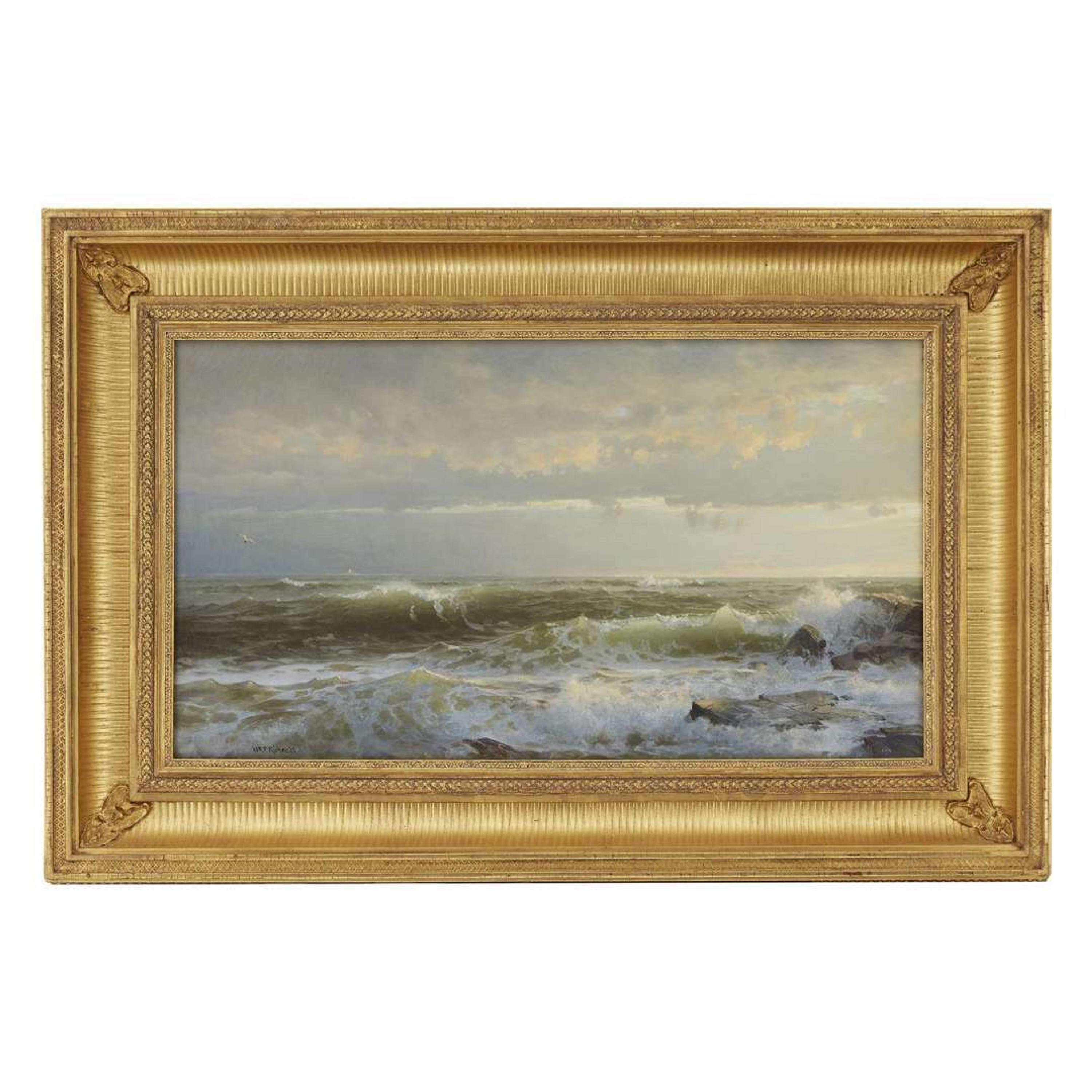 WILLIAM TROST RICHARDS (AMERICAN 1833–1905) "RHODE ISLAND SEASCAPE"