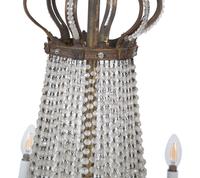 A Continental Six-Light Gilt Bronze and Crystal Swag Chandelier — 19th/20th Century