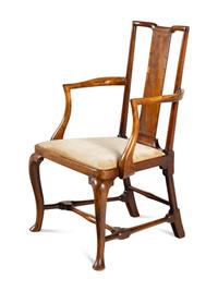A Set of Three Queen Anne Walnut Chairs