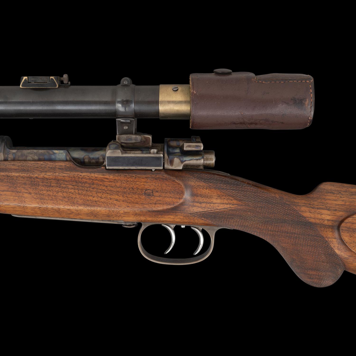 *Restored E. Schmidt & Habermann Custom 98 Mauser Rifle with D.S.T. Claw Mount and Case Colored Receiver