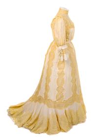 A Macheret Paris New York Cream Bodice and Skirt, 1900s No size label