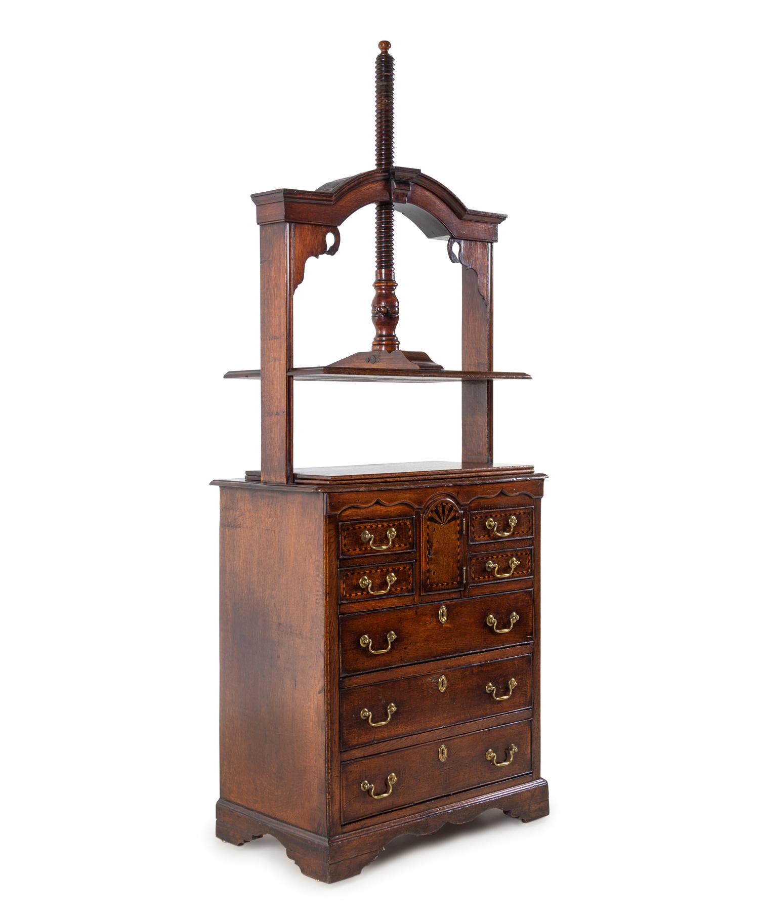 A George III Oak Linen or Book Press Chest