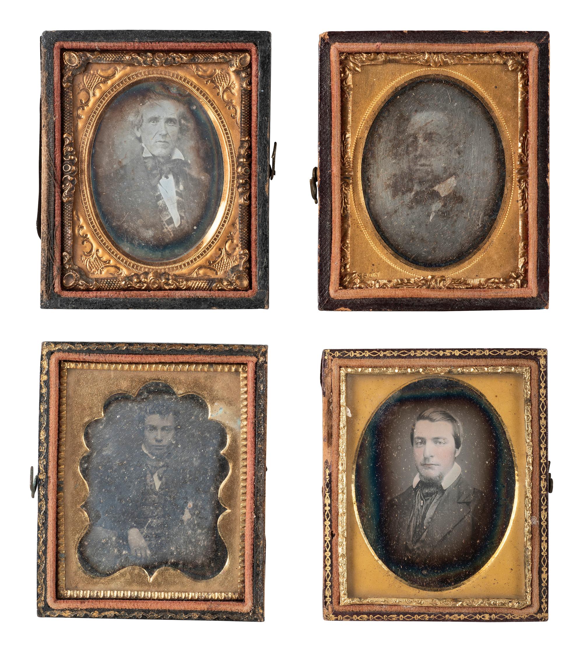 [EARLY PHOTOGRAPHY]. 28 ninth plate daguerreotypes of men of various ages.