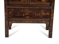 A Chinese Black Lacquer and Parcel Gilt Cabinet