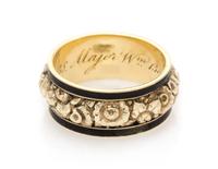 A Georgian Yellow Gold and Enamel Mourning Ring, Circa 1821, 3.30 dwts.