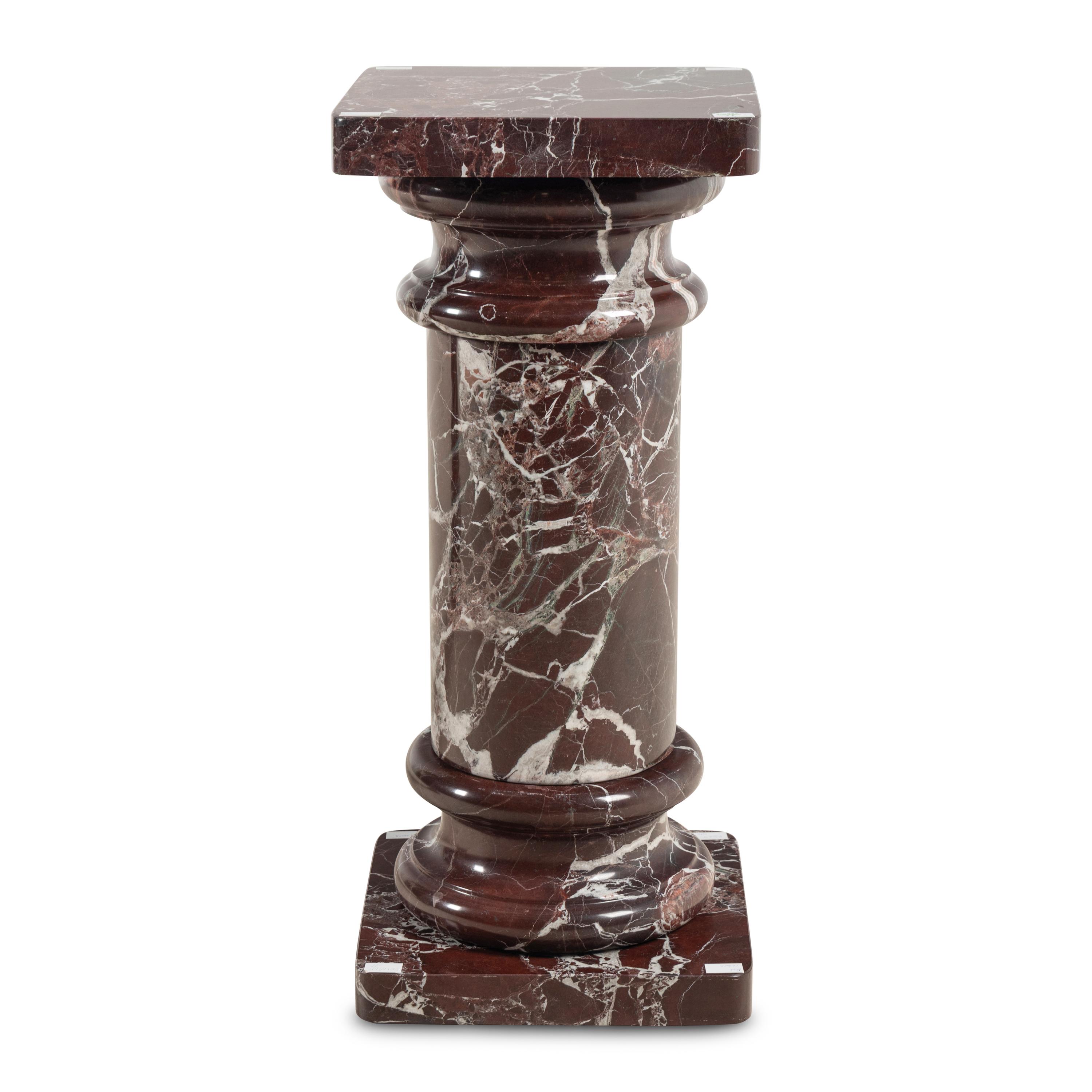 A Rosso Levanto Marble Pedestal